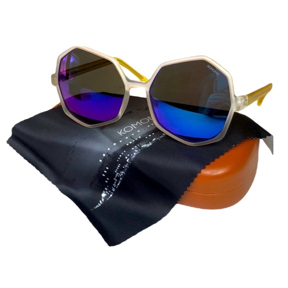 KOMONO Sunglasses NEW Geometric Bonnie Ice Lemon Neon Blue Yellow Festival main image 8